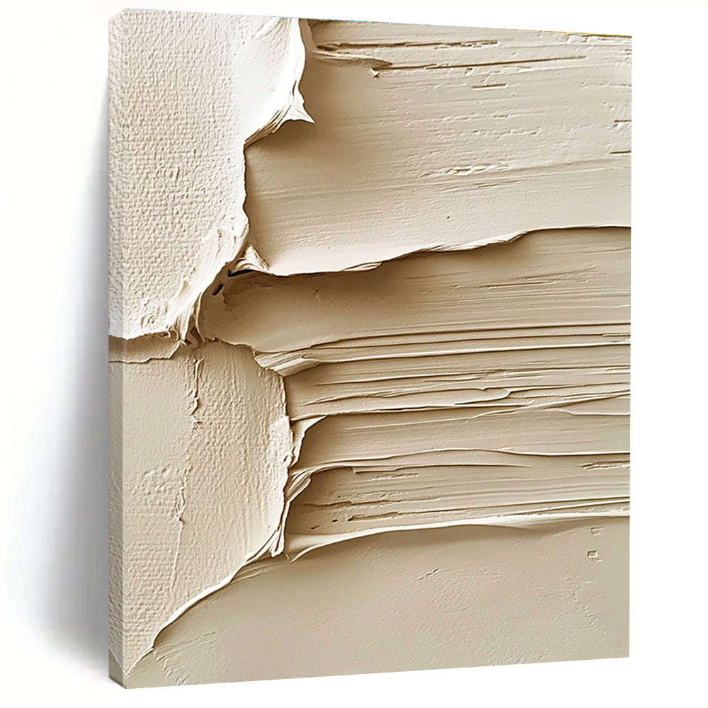 Beige Textured Layers Abstract Painting with Subtle Sophistication WINK071
