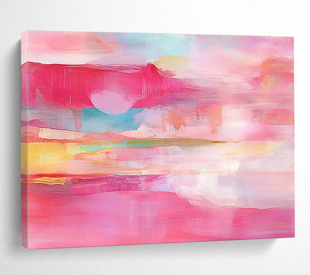 Pink - Toned Abstract Layers Painting with Soft, Romantic Transitions ABS495