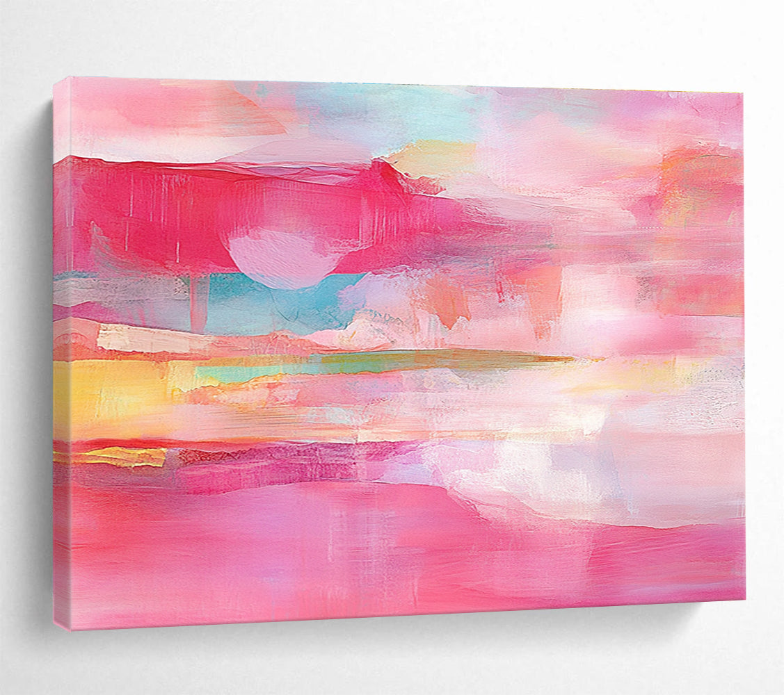 Pink - Toned Abstract Layers Painting with Soft, Romantic Transitions ABS495