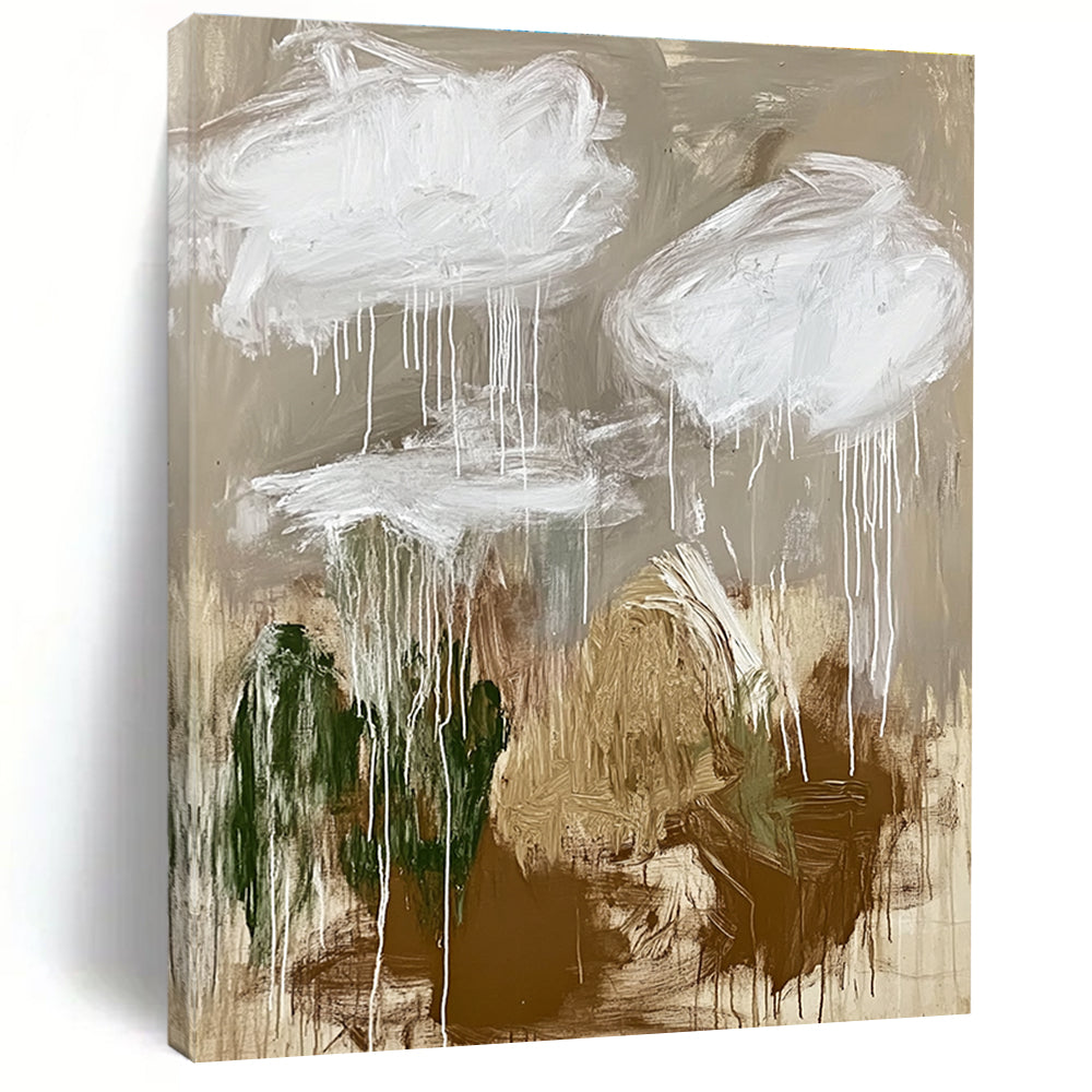 Dripping Cloud Abstract Painting for Bohemian - Style Living Rooms GAB0828