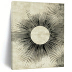 Sunburst on Beige Abstract Painting with Retro Energy WINK114