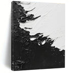 Textured Black and White Abstract Painting with Tactile Surfaces WINK825