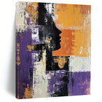Purple and Orange Silhouette Abstract Painting for Artistic Spaces GAB0696