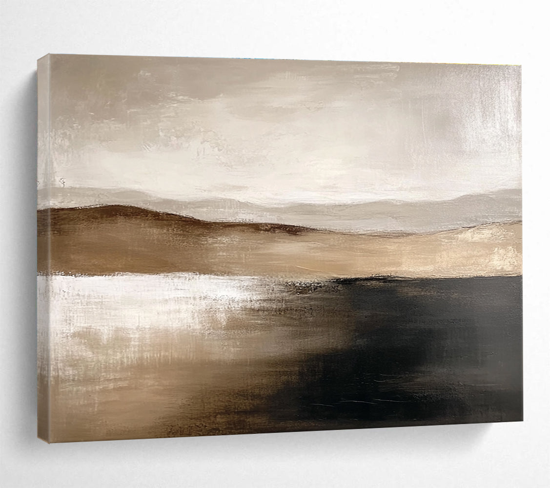 Earth - Toned Textured Landscape Abstract Painting Inspired by Nature ABS227