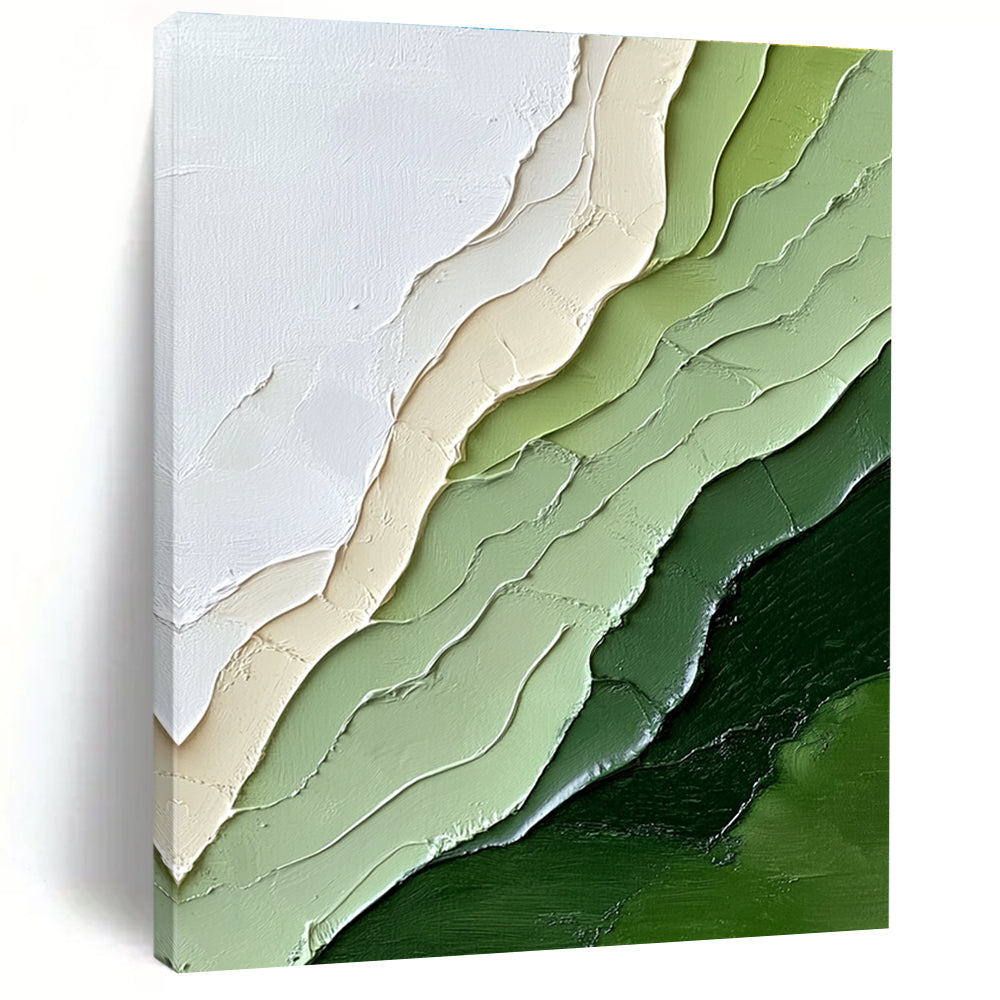 Green Layered Art Textured Landscape Abstract Painting GAB0258