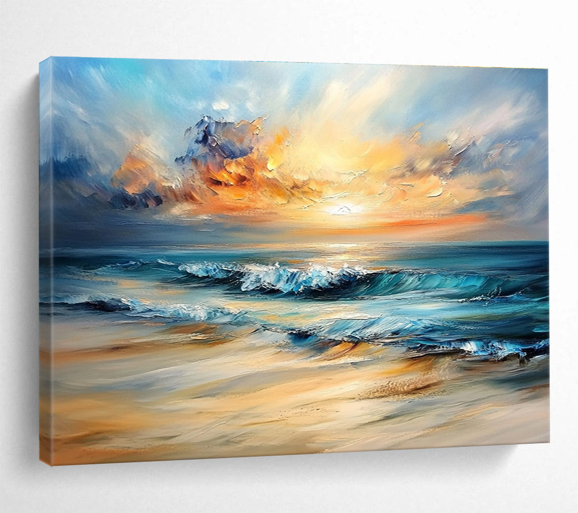 Seaside Sunset - a Moment of Golden Tranquility ABS007