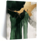 Green Gold Drip Abstract Painting with Flowing Elegance WINK634