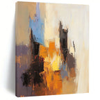 Abstract Cityscape in Warm Tones Painting for Industrial - Chic Restaurants GAB1164