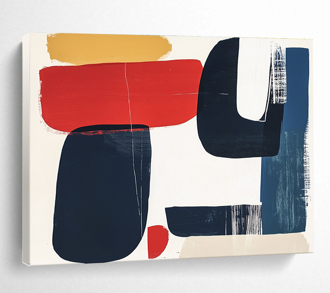 Dynamic Geometric Abstract with Red and Black ABS083