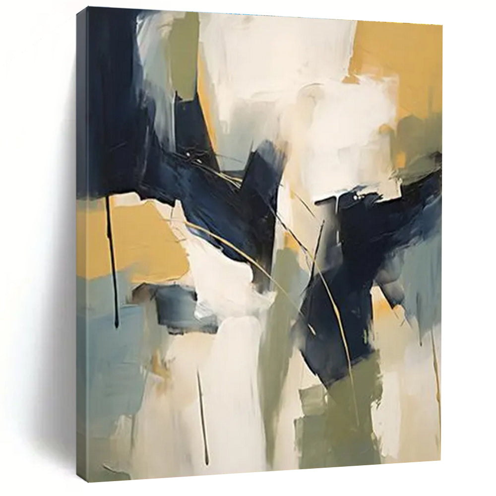 Blue - Yellow - Green Abstract Painting for Nature - Themed Cafes HENG123
