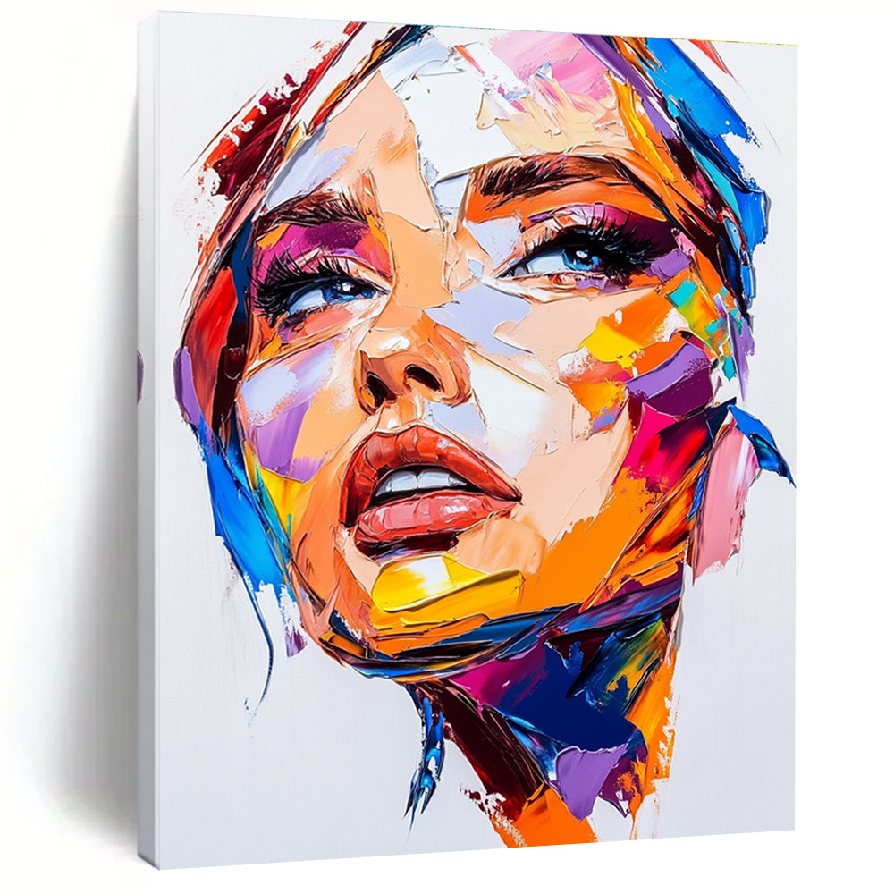 Vibrant Color - Block Portrait Abstract Painting: Energetic Hues & Individuality GAB0952