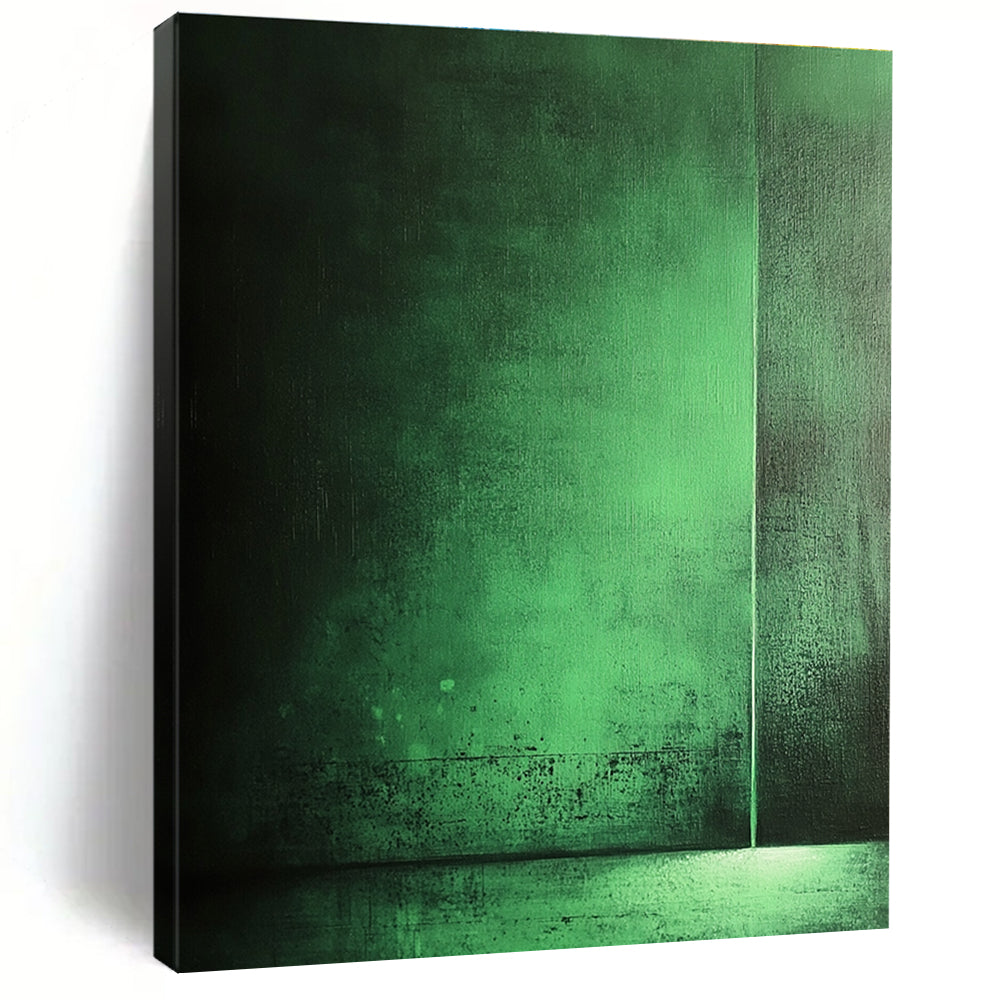 Dark Green Gradient Abstract Painting for Contemporary Art - Inspired Bars GAB1329