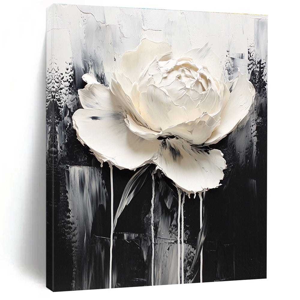 Dramatic White Bloom Abstract Painting for Art - Centric Hallways GAB1002