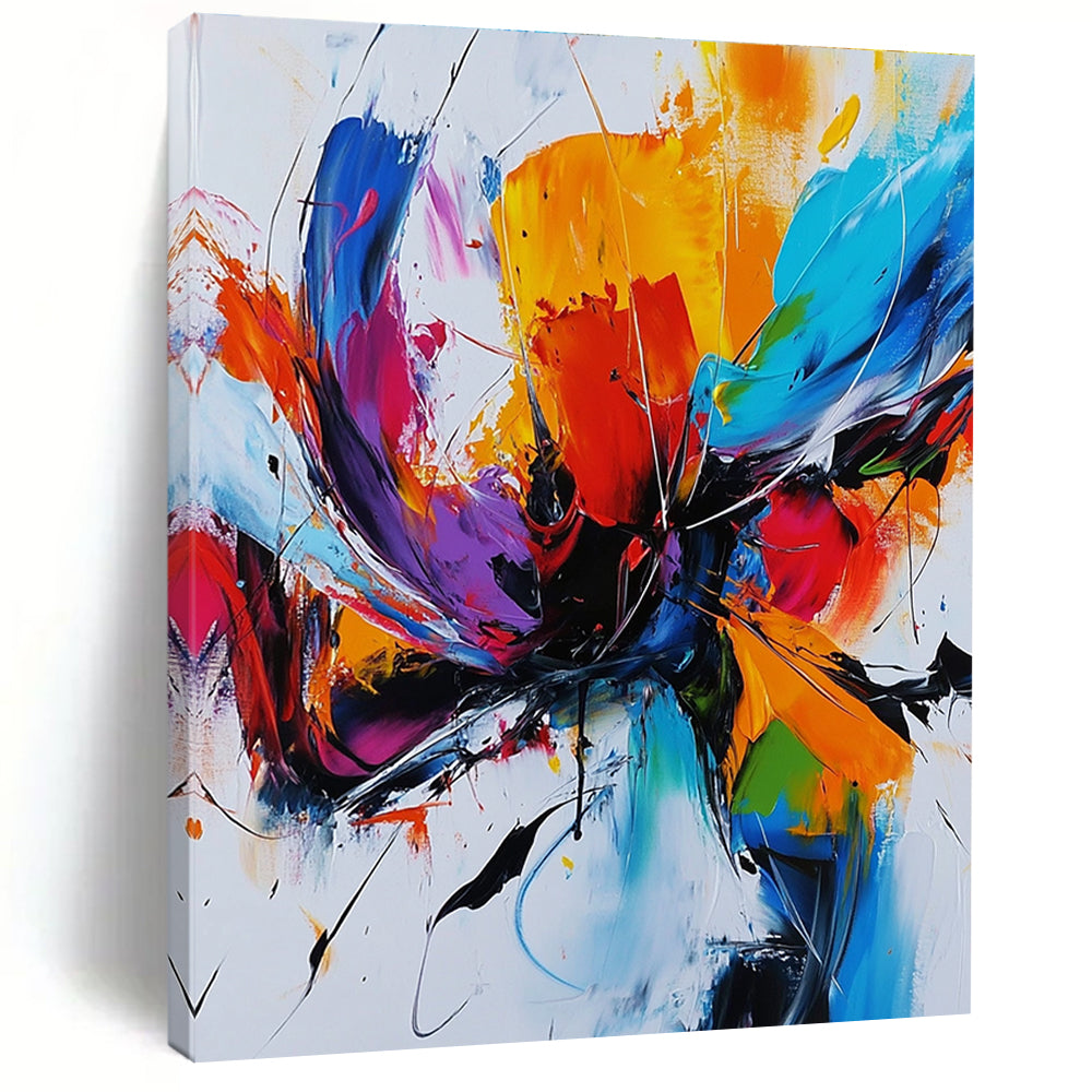 Vibrant Abstract Flower Painting for Bohemian - Styled Living Rooms GAB1141