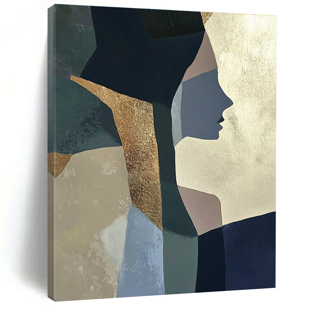 Geometric Portrait Abstract Painting for Contemporary Art Gallery Hallways GAB1204