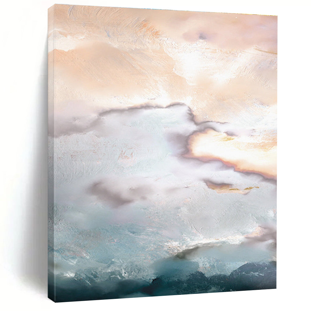 Dreamy Cloudscape Abstract Painting for Boho - Chic Living Rooms HENG165