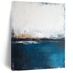 Blue - Gray Abstract Horizon Painting with Quiet Contemplation WINK399