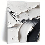 Black White Textured Abstract 2 Painting with Dramatic Depth WINK739