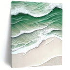 Aerial Sea Waves Abstract Painting for Coastal - Inspired Spaces HENG290