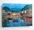 Harbor Town Abstract Painting for Nautical - Themed Bars YHT459