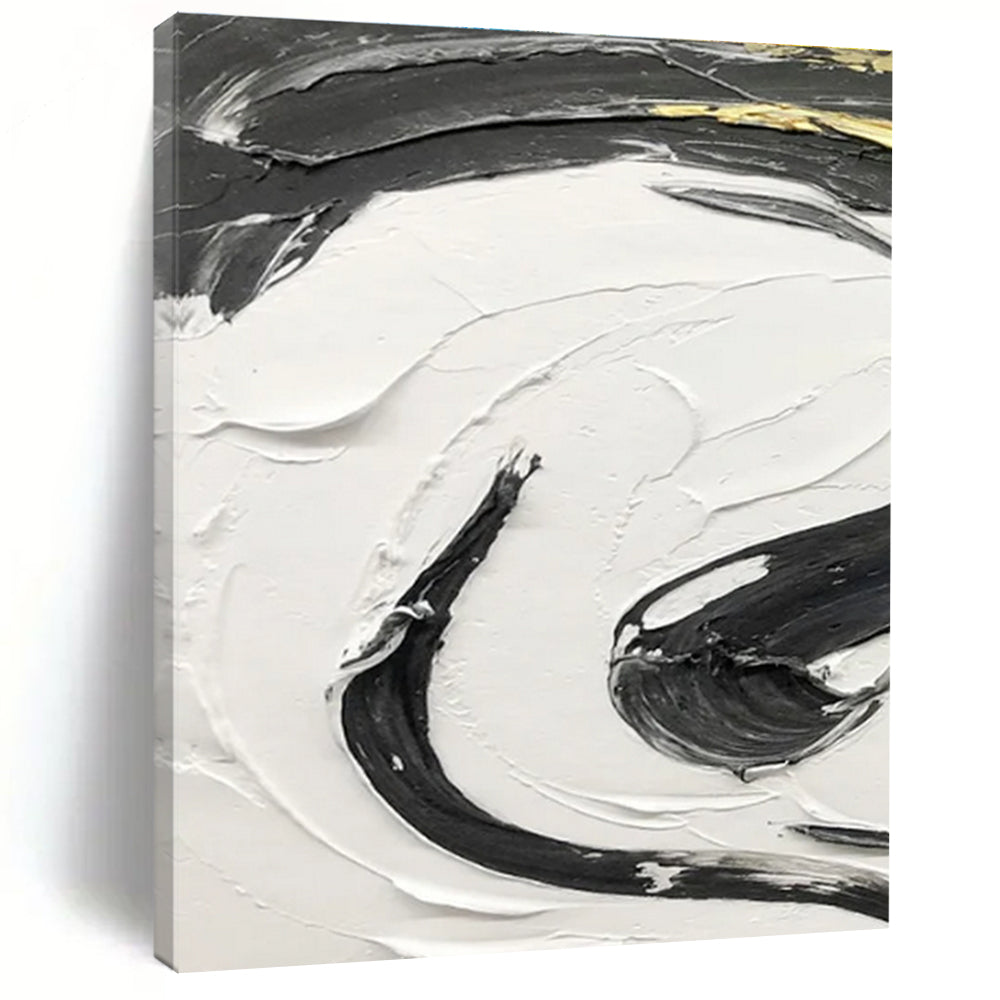 Gray - Brown Abstract Landscape Painting for Serene Home Offices HENG378
