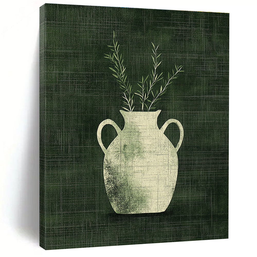 Vase with Greenery Minimalist Still Life Abstract Painting GAB0220