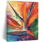 Colorful Bird of Paradise Abstract Painting for Tropical - Themed Restaurants HENG525