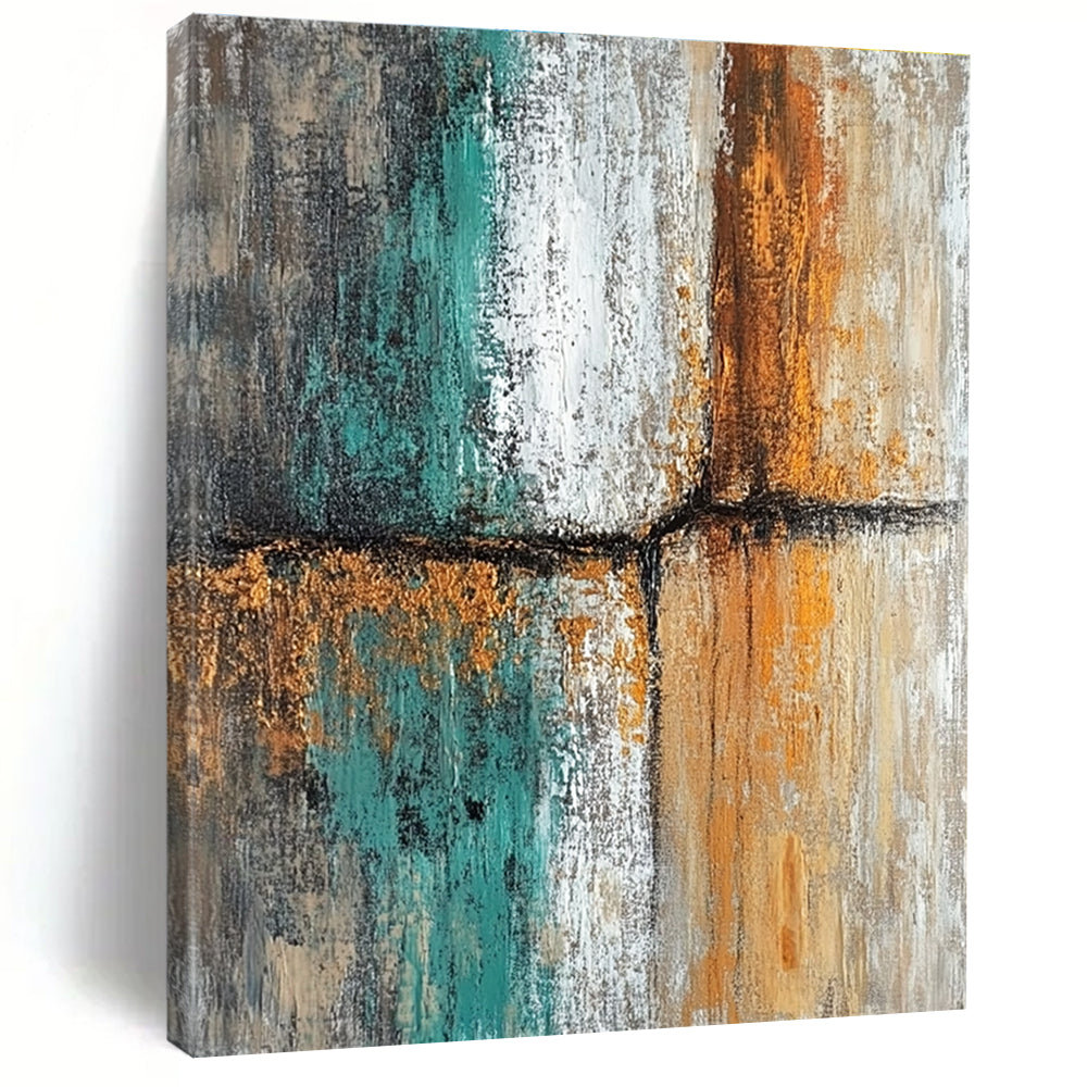 Textured Color Block Abstract Painting for Industrial - Style Lofts GAB1250