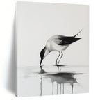 Bird in Contemplation Abstract Painting with Subtle Reflections GAB0024