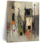 Abstract Urban Street Scene Painting for City - Inspired Cafes GAB1129