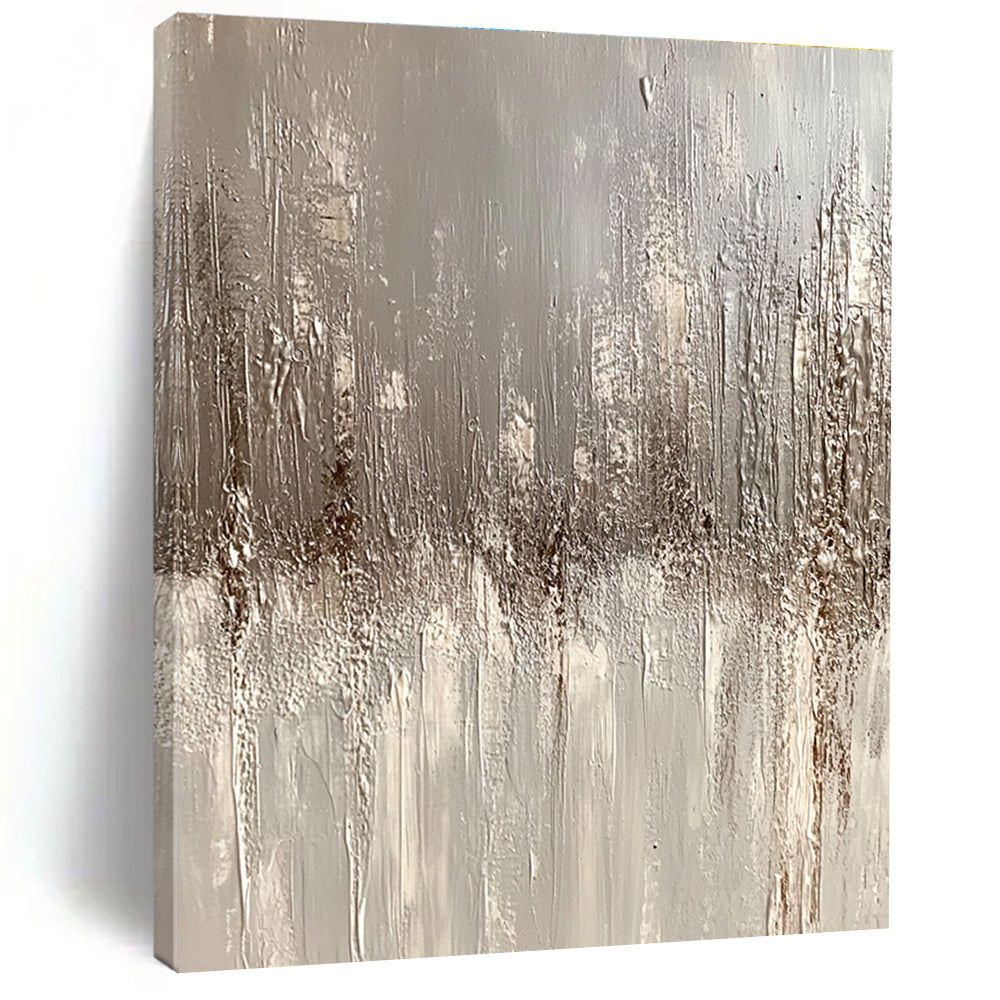 Textured Gray and White Abstract Painting with Subtle Depth WINK247