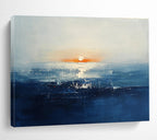 Sunset Sea Abstract Painting with Soft Color Blends ABS277