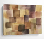 Purple and Brown Squares 1 Abstract Painting with Harmonious Geometry ABS616