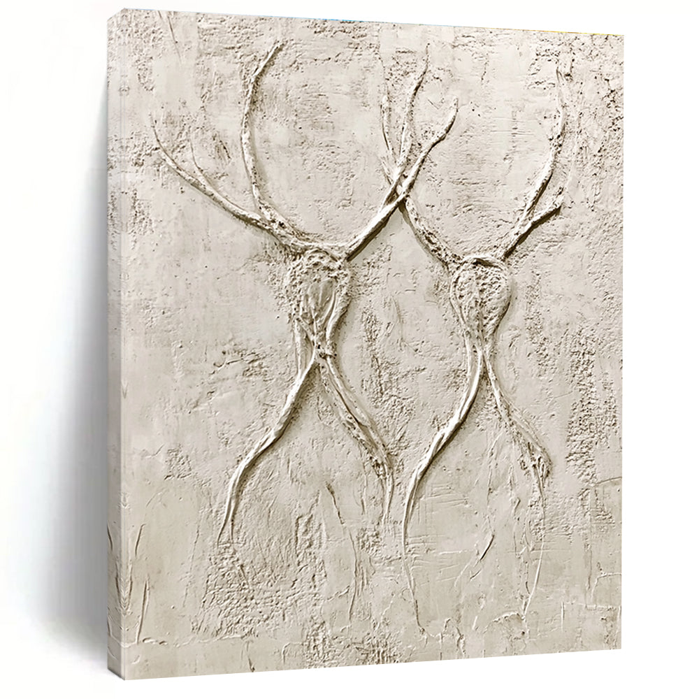 Textured Antler Forms Abstract Painting of Natural Textures GAB0112