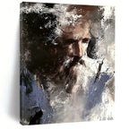Expressive Abstract Portrait Painting of a Bearded Figure GAB0669
