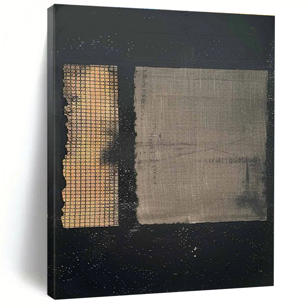 Dual - Tone Grid Abstract Painting for Industrial - Chic Spaces HENG307