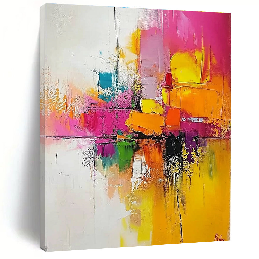 Colorful Geometric Reflection Abstract Painting for Trendy Cafes GAB0874