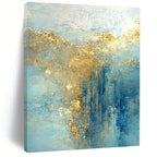 Ethereal Blue - Gold Abstract Painting for Art Gallery Installations HENG063