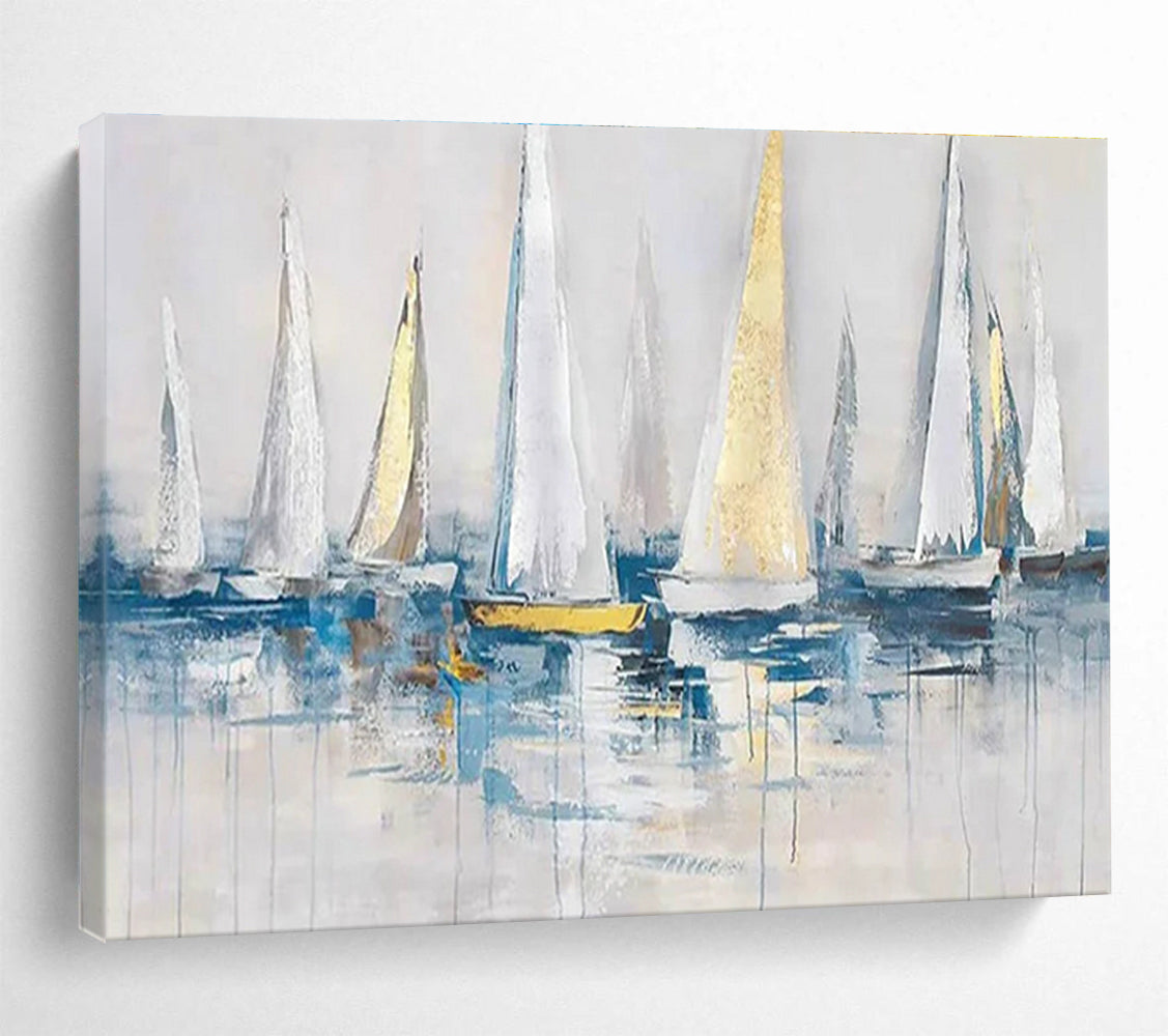 Sailboat Fleet Abstract Painting for Yacht Club Dining Rooms YHT259