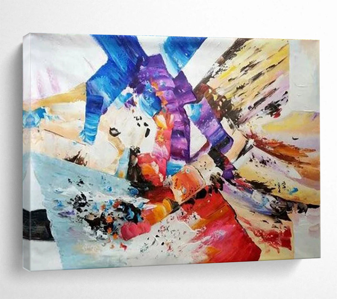 Colorful Geometric Abstract Painting for Modern Interior Design Showrooms YHT283