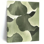 Green Ginkgo Leaf Patterns Abstract Painting with Nature - inspired Forms GAB0066