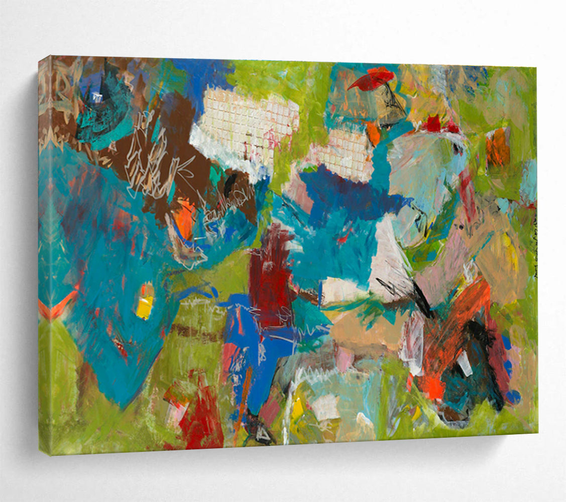 Bold Color Block Abstract Painting for Contemporary Corporate Receptions YHT237