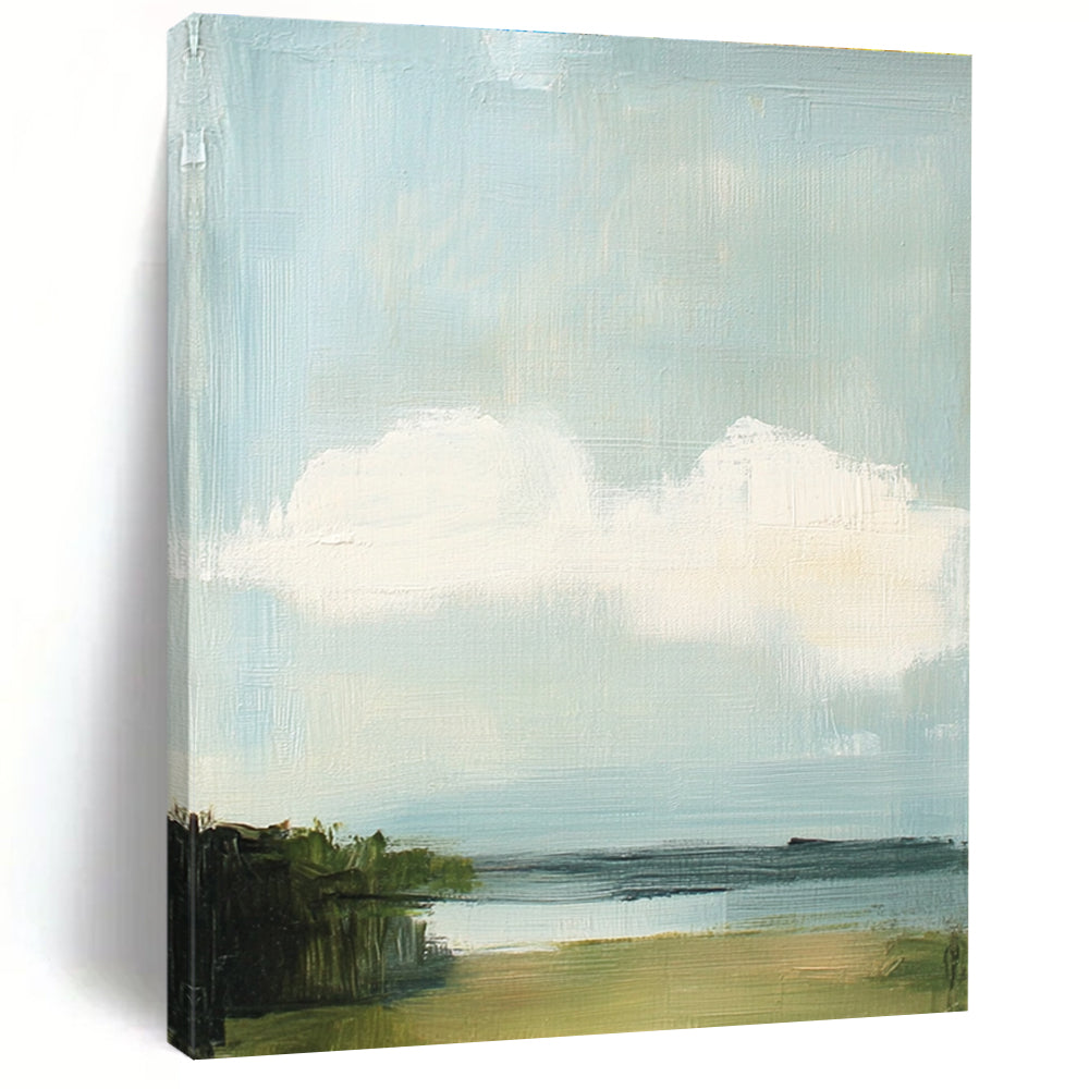 Serene Sky and Sea Abstract Painting for Coastal Home Decor GAB1290