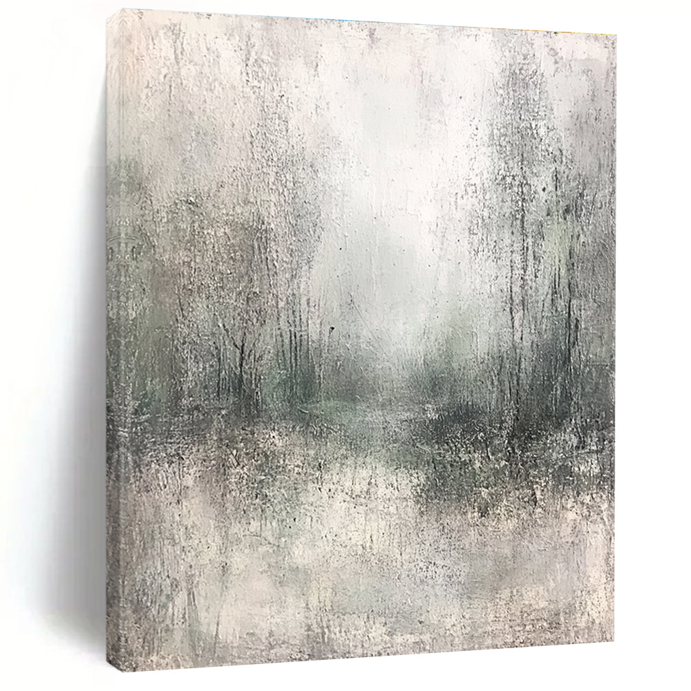 Misty Forest Landscape Abstract Painting of Ethereal Nature GAB0203