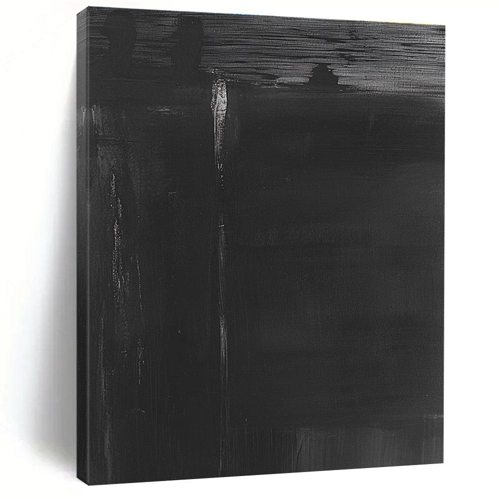 Dark Black Abstract Painting with Mysterious Depth WINK008
