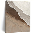 Multi - brown Wavy Textures Abstract Painting with Earthy Vibes GAB0076
