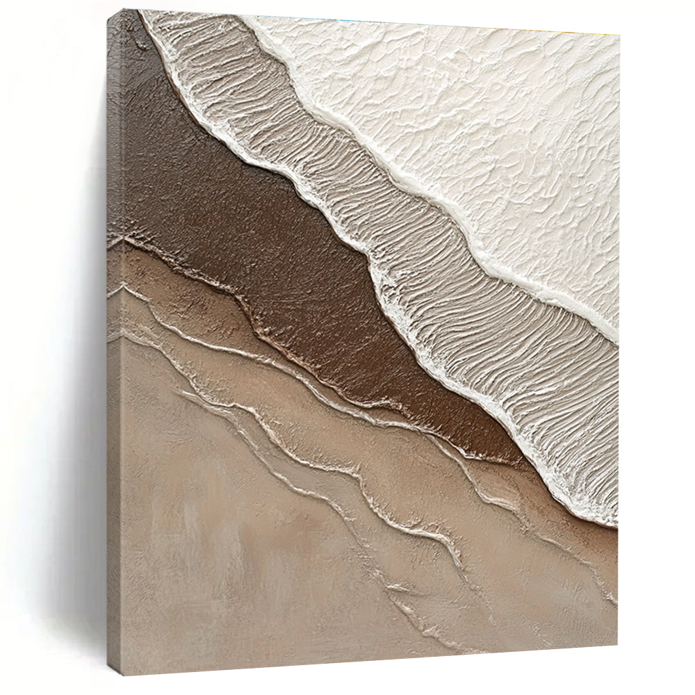 Multi - brown Wavy Textures Abstract Painting with Earthy Vibes GAB0076