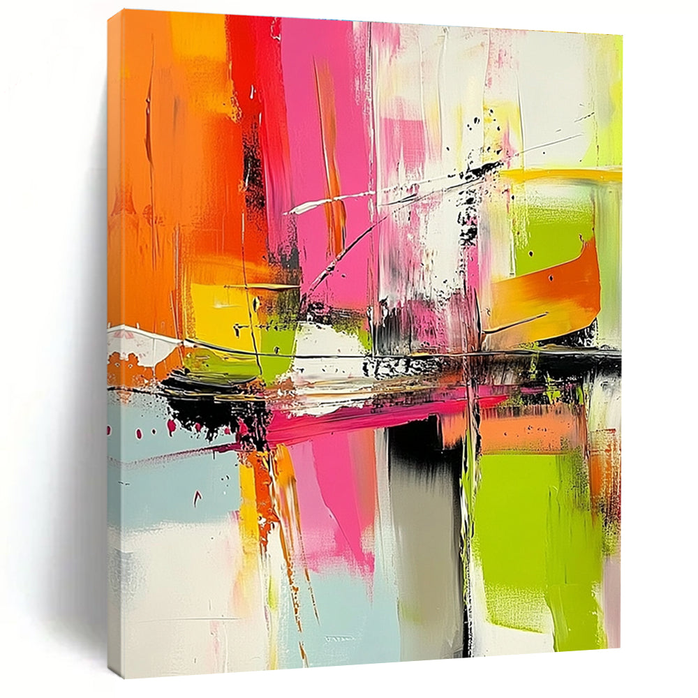 Bright Colorful Abstract Painting with Lively Strokes WINK671