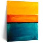Sunset - Inspired Color Bands Abstract Painting with Warm Radiance WINK222