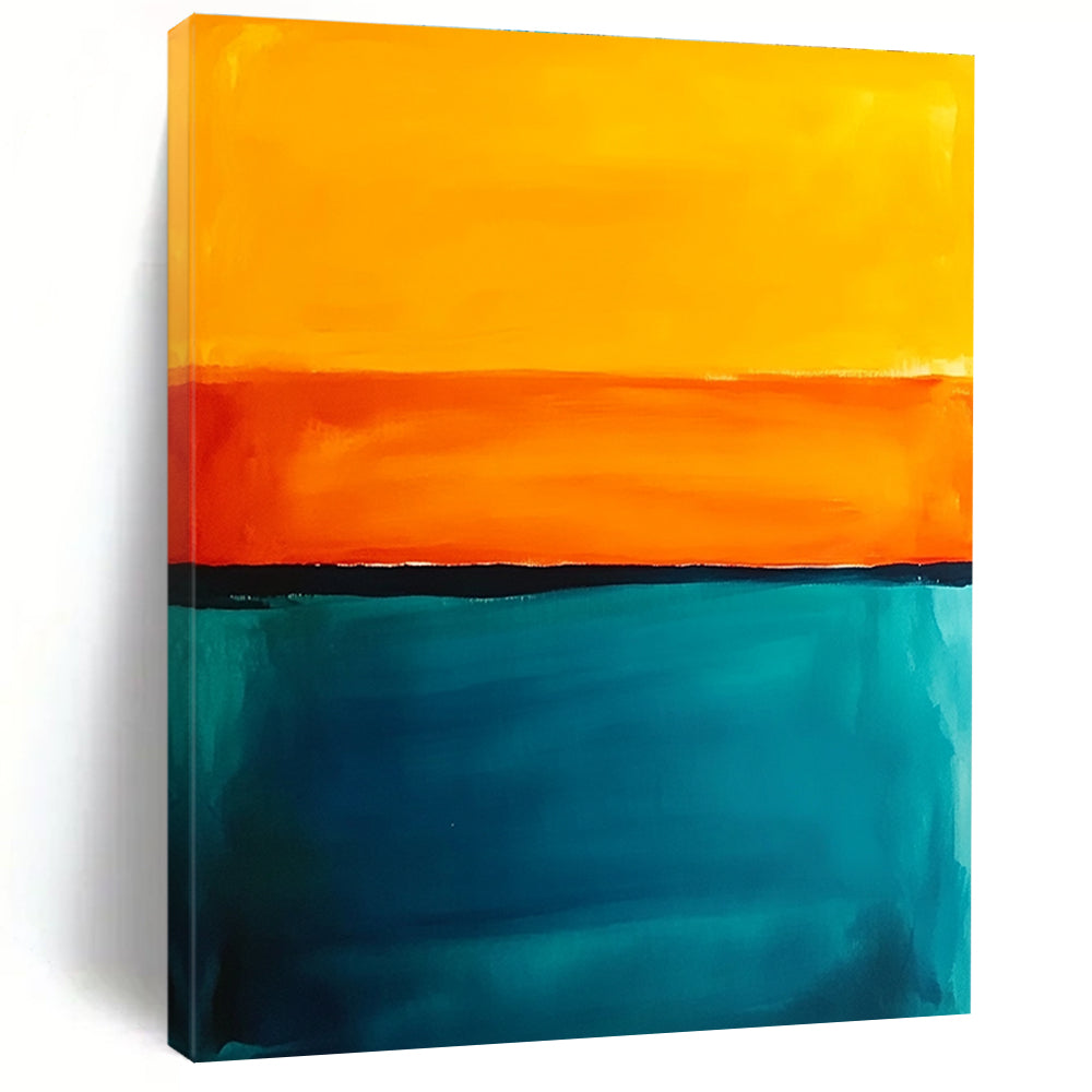 Sunset - Inspired Color Bands Abstract Painting with Warm Radiance WINK222